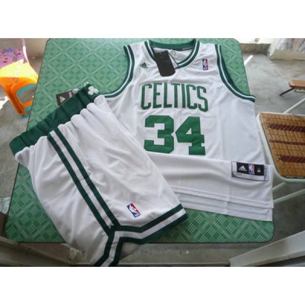 Boston Celtics 34 Paul Pierces white Swingman Basketball Suit