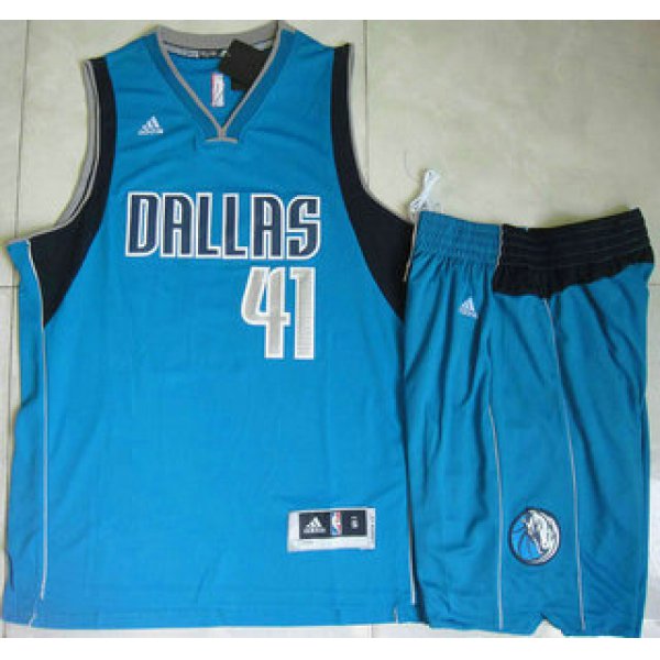 Dallas Mavericks #41 Dirk Nowitzki Revolution 30 Swingman 2014 New Light Blue Jersey Short Suits