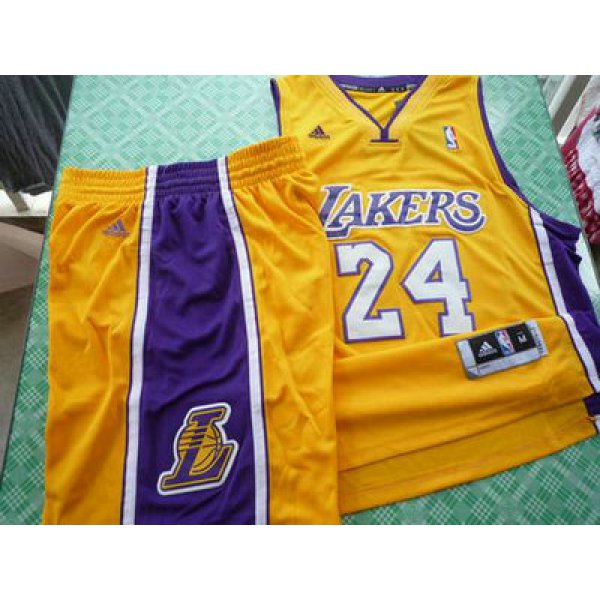 Los Angeles Lakers 24 Kobe Bryant yellow swingman Basketball Suit