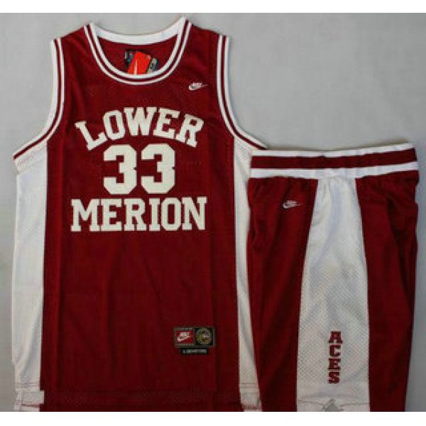 Lower Merion #33 Kobe Bryant Red Basketball Jerseys Shorts Suits