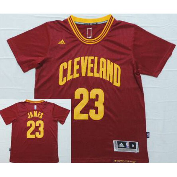 Men's Cleveland Cavaliers #23 LeBron James Revolution 30 Swingman 2014 New Red Short-Sleeved Jersey