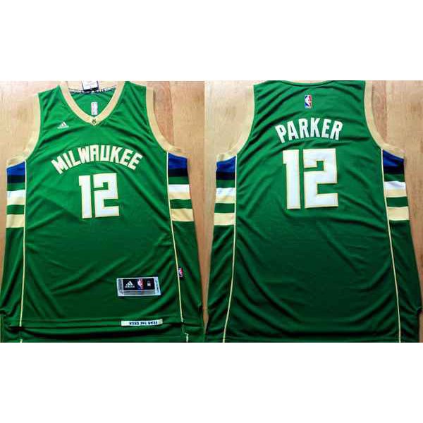 Men's Milwaukee Bucks #12 Jabari Parker Revolution 30 Swingman 2015 New Green Jersey