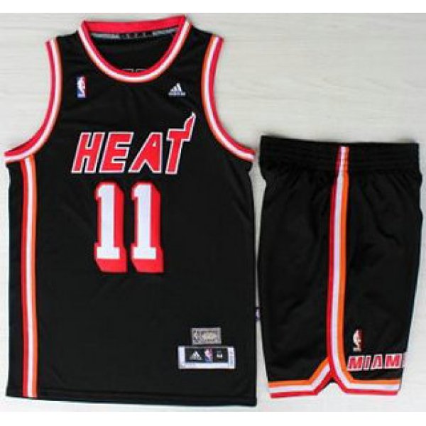 Miami Heat #11 Chris Andersen Black Hardwood Classics Revolution 30 NBA Jerseys Short Suit