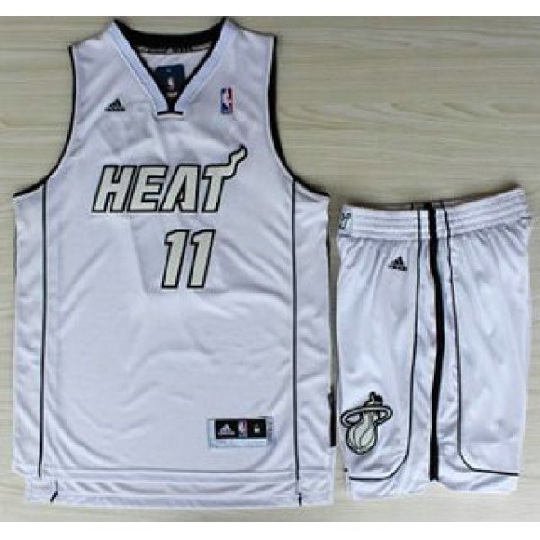 Miami Heat 11 Chris Andersen White Silver Number Revolution 30 Jerseys Shorts NBA Suits