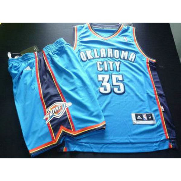 NOklahoma City Thunder 35 Kevin Durant blue Basketball Suit