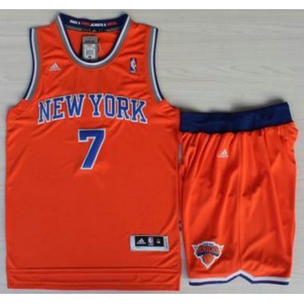 New York Knicks #7 Carmelo Anthony Orange Revolution 30 Swingman Jersey Shorts Suits