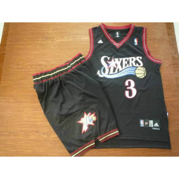 Philadelphia 76ers 3 A.Iverson black color Basketball Suit