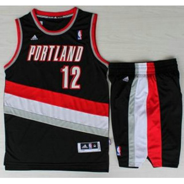 Portland Trail Blazers #12 LaMarcus Aldridge Black Revolution 30 Swingman Jersey Short Suits