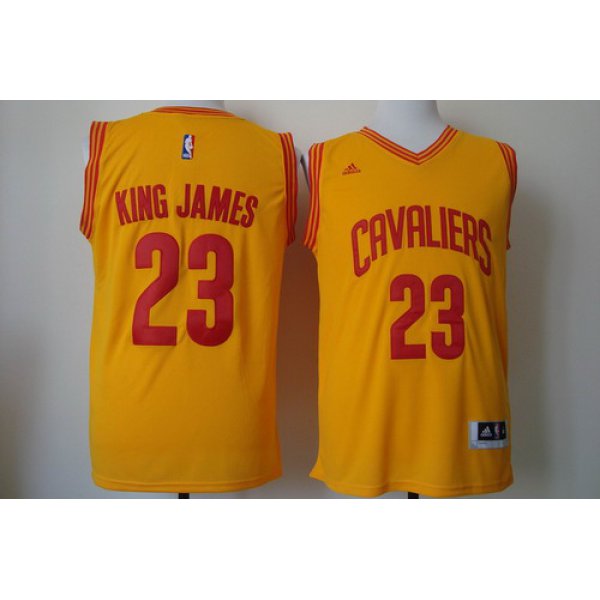 Cleveland Cavaliers #23 King James 2015 Yellow Fashion Jersey