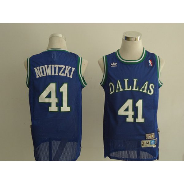Dallas Mavericks #41 Dirk Nowitzki Light Blue Swingman Throwback Jersey
