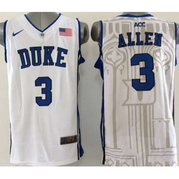 Duke Blue Devils #3 Grayson Allen White Jersey