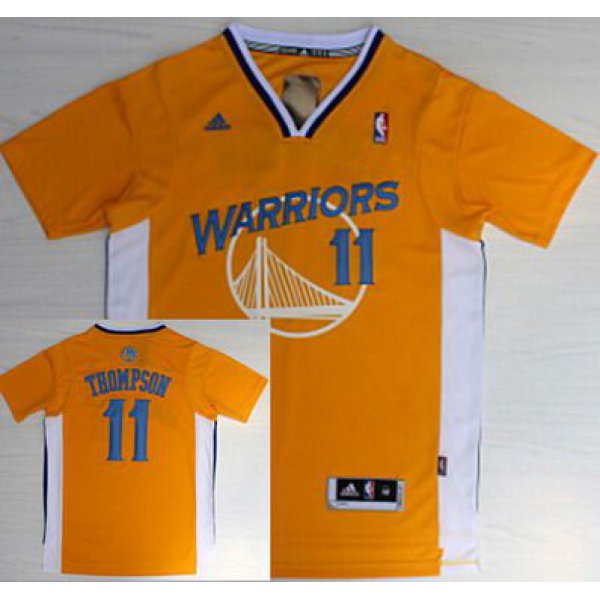 Golden State Warriors #11 Klay Thompson Revolution 30 Swingman Yellow Short-Sleeved Jersey