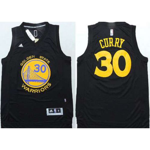 Golden State Warriors #30 Stephen Curry Revolution 30 Swingman All Black Jersey