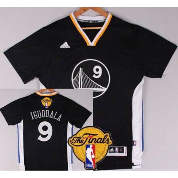 Golden State Warriors #9 Andre Iguodala 2015 The Finals New Black Short-Sleeved Jersey