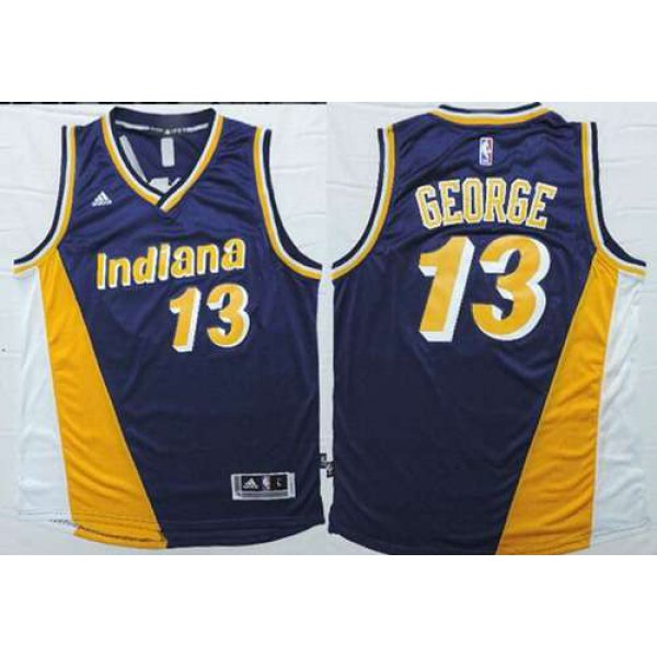 Indiana Pacers #13 Paul George Revolution 30 Swingman 2014 New Navy Blue Multicolor Jersey