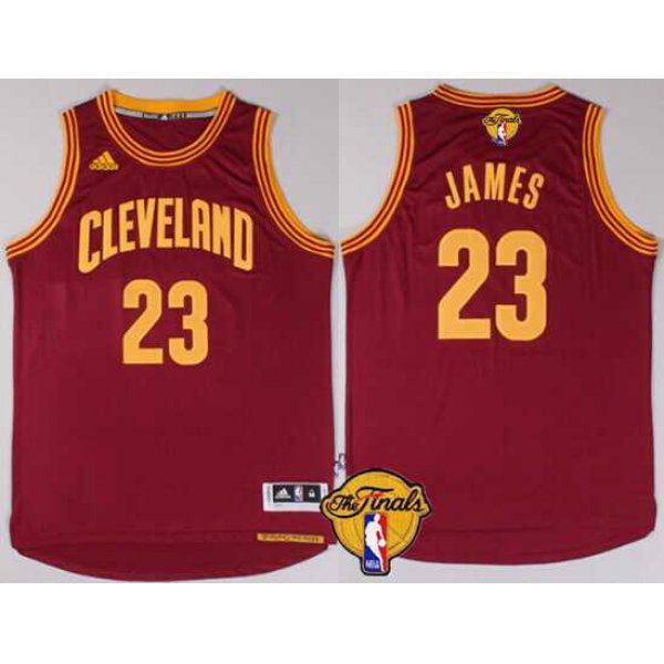 Men's Cleveland Cavaliers #23 LeBron James 2015 The Finals New Red Jersey