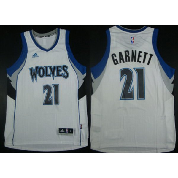 Minnesota Timberwolves #21 Kevin Garnett Revolution 30 Swingman 2014 New White Jersey