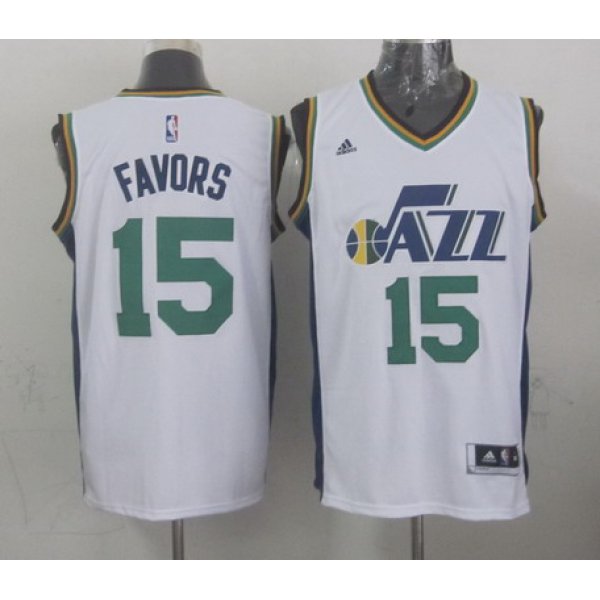 Utah Jazz #15 Derrick Favors Revolution 30 Swingman 2014 New White Swingman Jersey