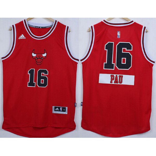 Chicago Bulls #16 Pau Gasol Revolution 30 Swingman 2014 Christmas Day Red Jersey