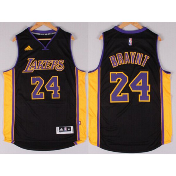 Los Angeles Lakers #24 Kobe Bryant Revolution 30 Swingman 2014 New Black With Purple Jersey