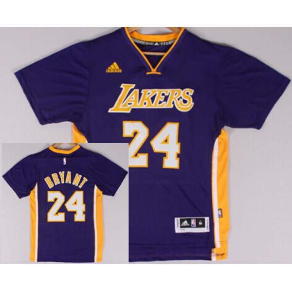 Los Angeles Lakers #24 Kobe Bryant Revolution 30 Swingman 2014 New Purple Short-Sleeved Jersey
