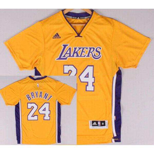 Los Angeles Lakers #24 Kobe Bryant Revolution 30 Swingman 2014 New Yellow Short-Sleeved Jersey