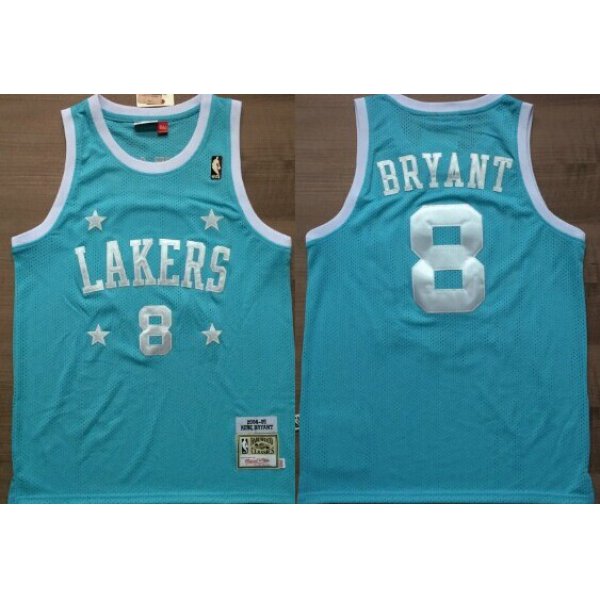 Los Angeles Lakers #8 Kobe Bryant Light Blue With Star Swingman Throwback Jersey