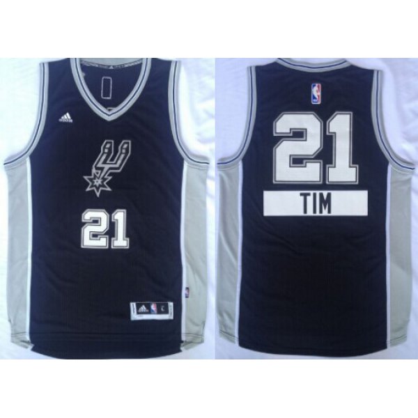 San Antonio Spurs #21 Tim Duncan Revolution 30 Swingman 2014 Christmas Day Black Jersey