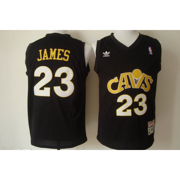 Cleveland Cavaliers #23 LeBron James CavFanatic Black Swingman Throwback Jersey