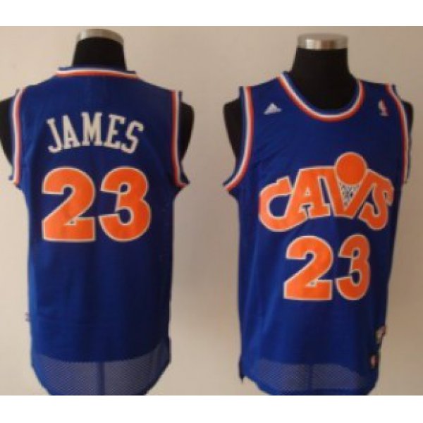 Cleveland Cavaliers #23 LeBron James CavFanatic Blue Swingman Throwback Jersey