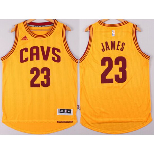 Cleveland Cavaliers #23 LeBron James Revolution 30 Swingman 2014 New Yellow Jersey