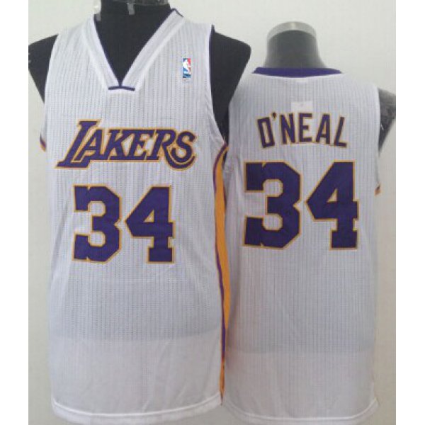 Los Angeles Lakers #34 Shaquille O'neal White Swingman Jersey