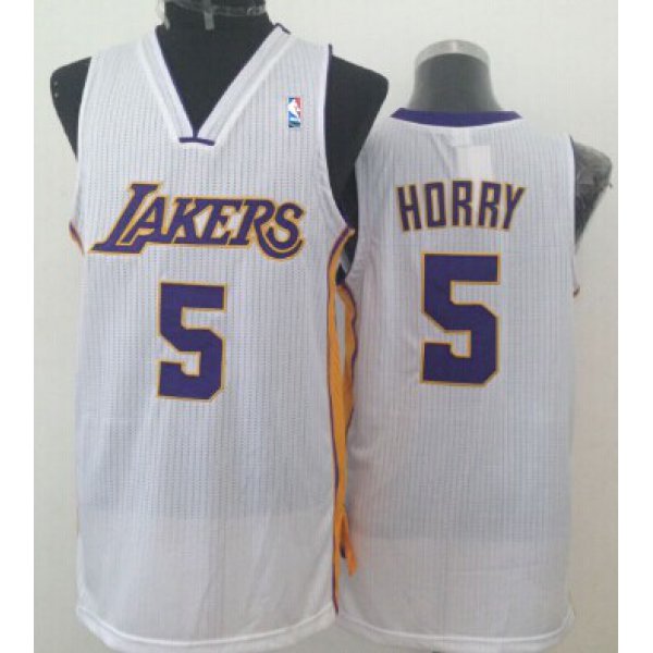 Los Angeles Lakers #5 Robert Horry White Swingman Throwback Jersey