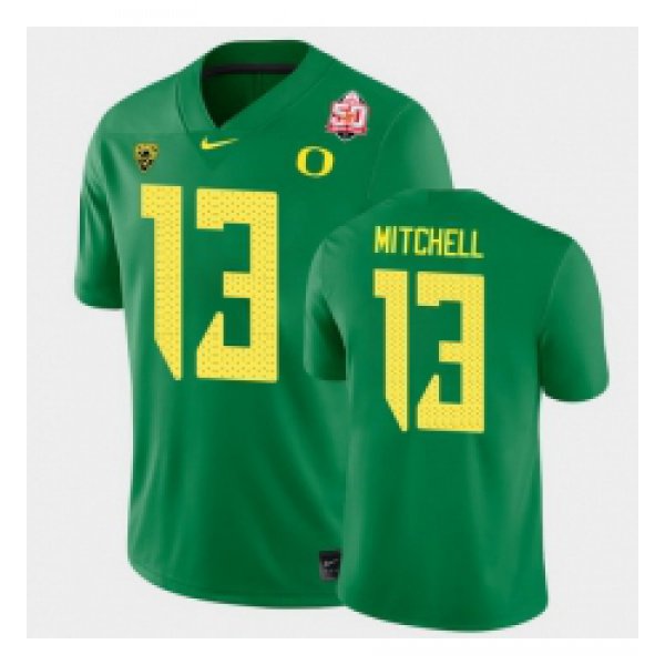 Men Oregon Ducks Dillon Mitchell 2021 Fiesta Bowl Green Game Jersey 0A