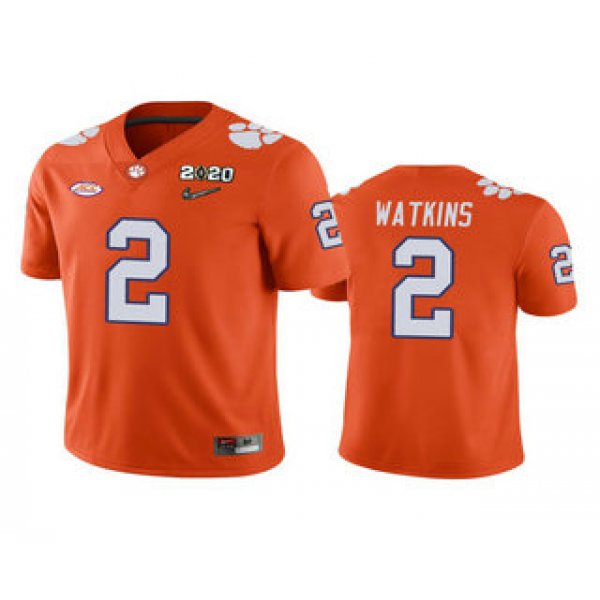 Men's Clemson Tigers #2 Sammy Watkins Orange 2020 National Championship Game Jersey