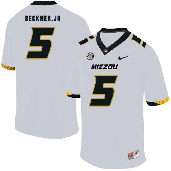 Missouri Tigers 5 Terry Beckne Jr. White Nike College Football Jersey