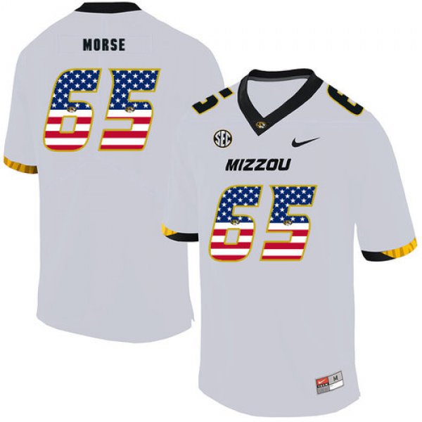 Missouri Tigers 65 Mitch Morse White USA Flag Nike College Football Jersey