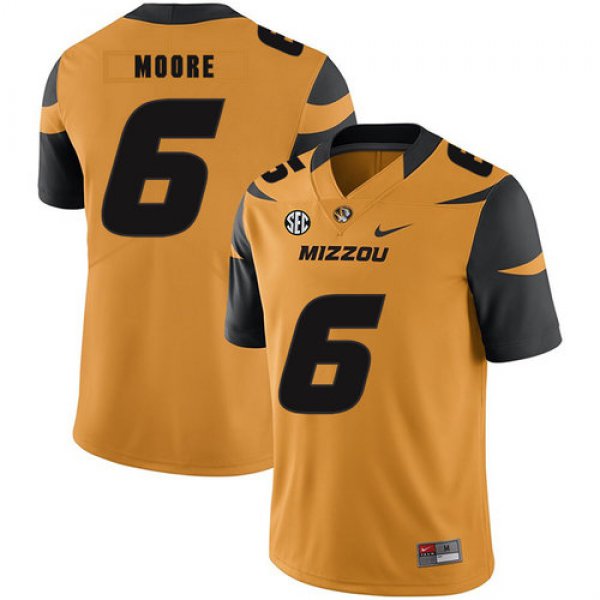 Missouri Tigers 6 J'Mon Moore Gold Nike College Football Jersey