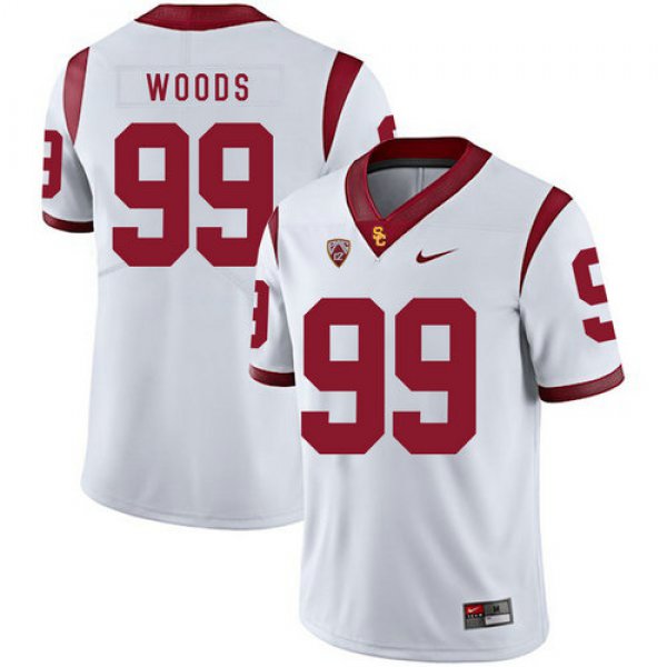 USC Trojans 99 Antwaun Woods White College Football Jersey