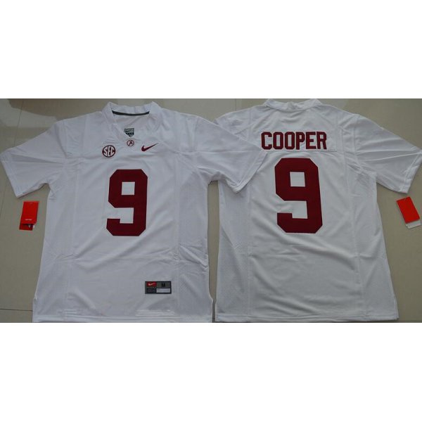 Men's Alabama Crimson Tide #9 Amari Cooper White Limited Stitched College Football Nike NCAA Jersey