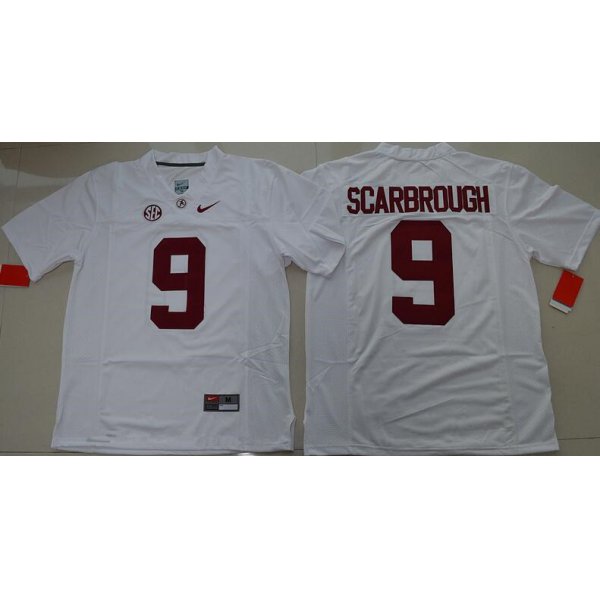 Men's Alabama Crimson Tide #9 Bo Scarbrough White Limited Stitched College Football Nike NCAA Jersey