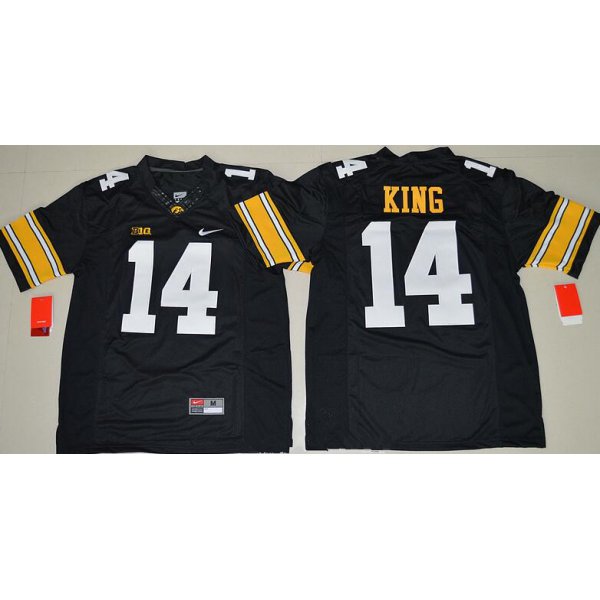 Men's Iowa Hawkeyes #14 Desmond King Black Limited Stitched College Football Nike NCAA Jersey