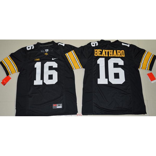 Men's Iowa Hawkeyes #16 C. J. Beathard Black Limited Stitched College Football Nike NCAA Jersey