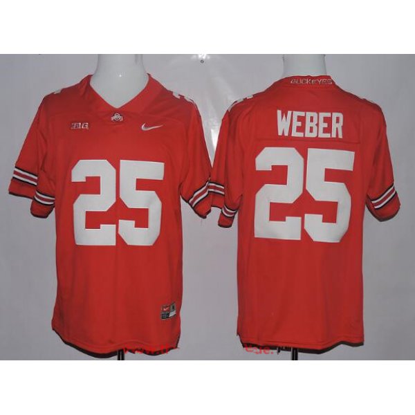 Men's Ohio State Buckeyes #25 Mike Weber Red Limited Stitched College Football Nike NCAA Jersey