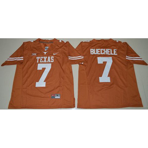 Men's Texas Longhorns #7 Shane Buechele Orange Limited Stitched NCAA Jersey