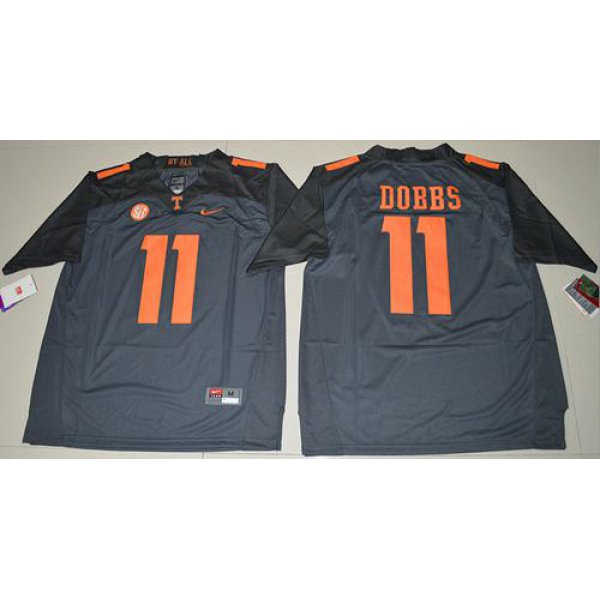 Tennessee Vols #11 Joshua Dobbs Grey Limited Stitched NCAA Jersey