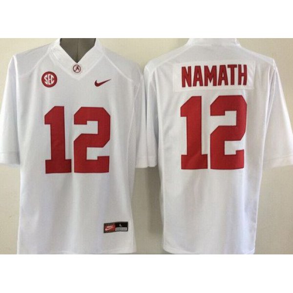 Men's Alabama Crimson Tide #12 Joe Namath White 2015 NCAA Football Nike Limited Jersey