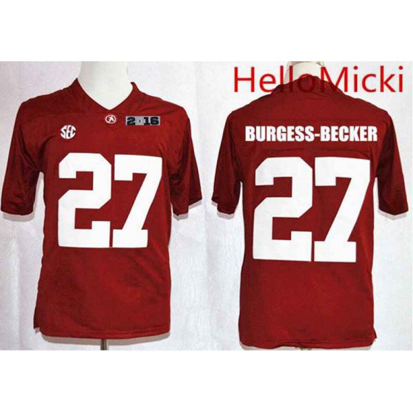 Men's Alabama Crimson Tide #27 Shawn Burgess-Becker Red 2016 BCS College Football Nike Limited Jersey