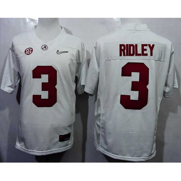 Men's Alabama Crimson Tide #3 Calvin Ridley White 2016 Playoff Diamond Quest College Football Nike Limited Jersey
