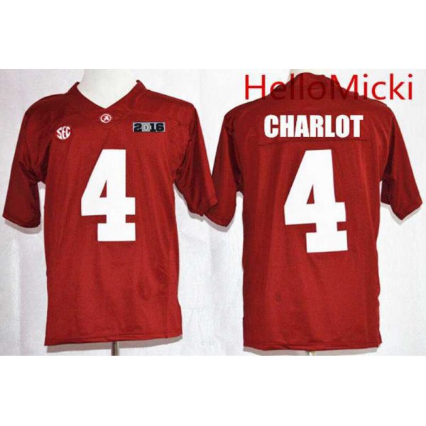 Men's Alabama Crimson Tide #4 Daylon Charlot Red 2016 BCS College Football Nike Limited Jersey